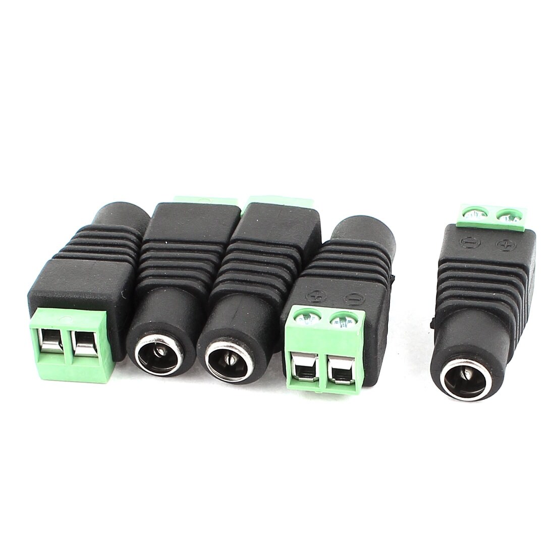5Pairs 2.1x5.5mm DC Power Cable Jack Adapter Connector Plug CCTV Camera Use 1 Q