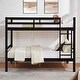 preview thumbnail 13 of 40, Full over Full Wooden Bunk Bed, High Guardrail,Ladder, No Box Spring