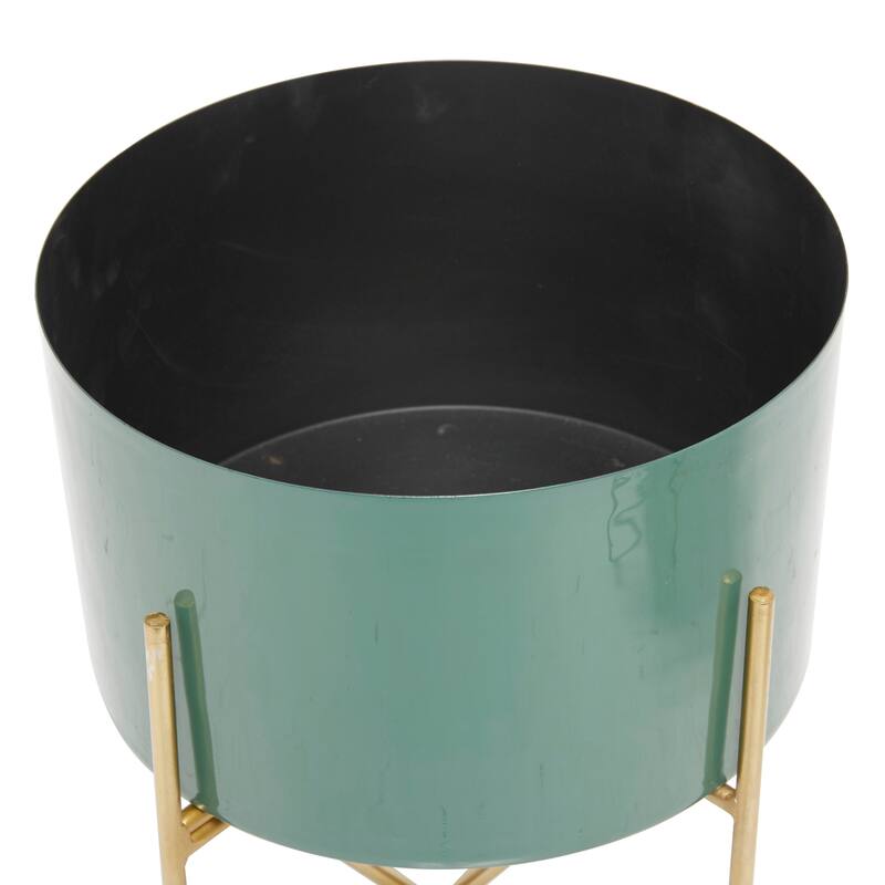 Iron Contemporary Planter (Set of 2) - S/2 12", 16"H