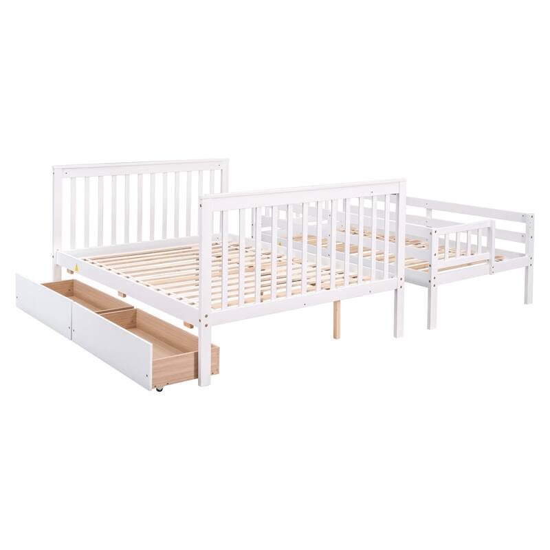 Bunk Bed with 2 Drawers and Staircases