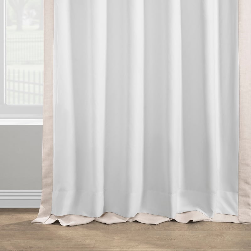 Exclusive Fabrics Italian Faux Linen Room Darkening Curtains for Bedroom & Living Room Curtains - Single Panel Window Curtains