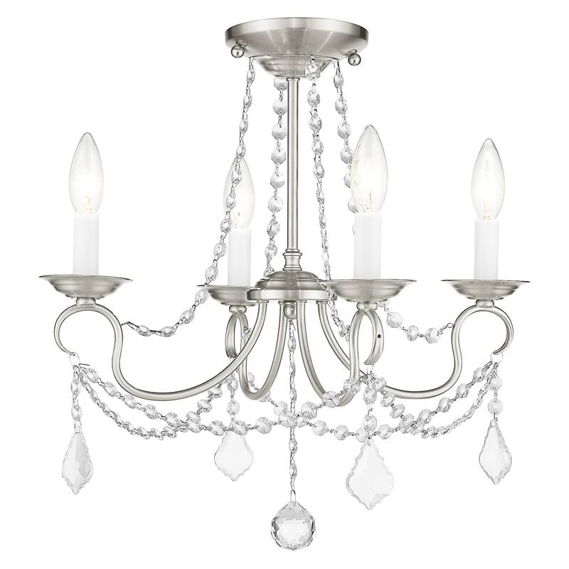 Livex Lighting Pennington 4 Light Pendant with Crystal Accents