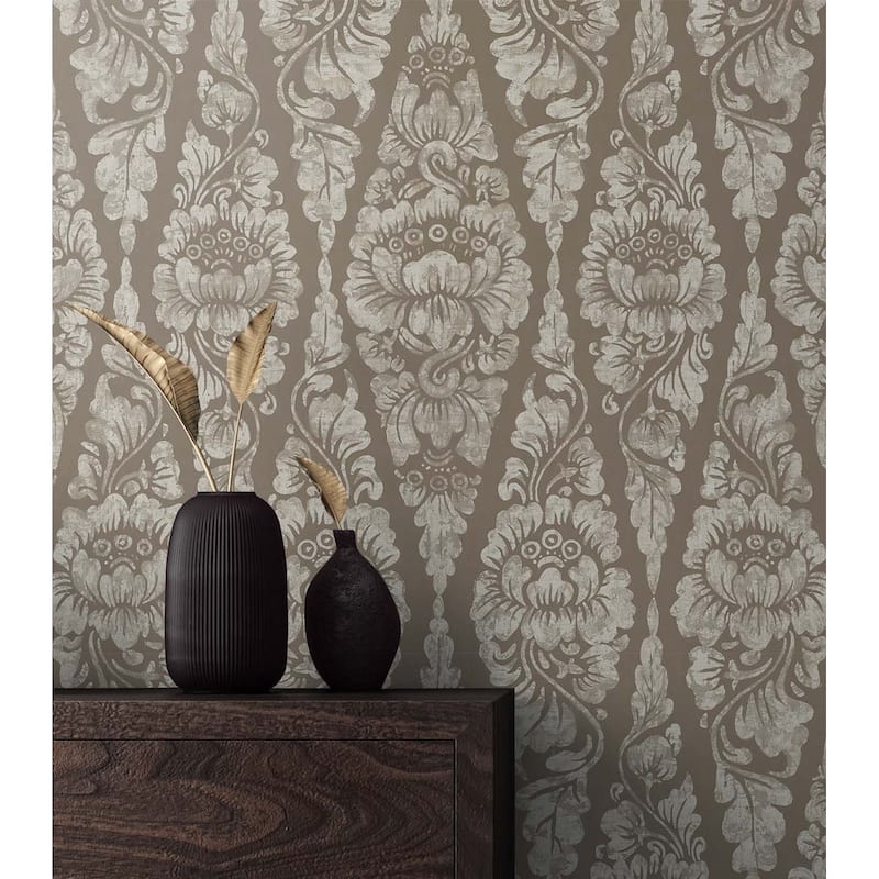 Seabrook Designs Melva Diamond Floral Wallpaper