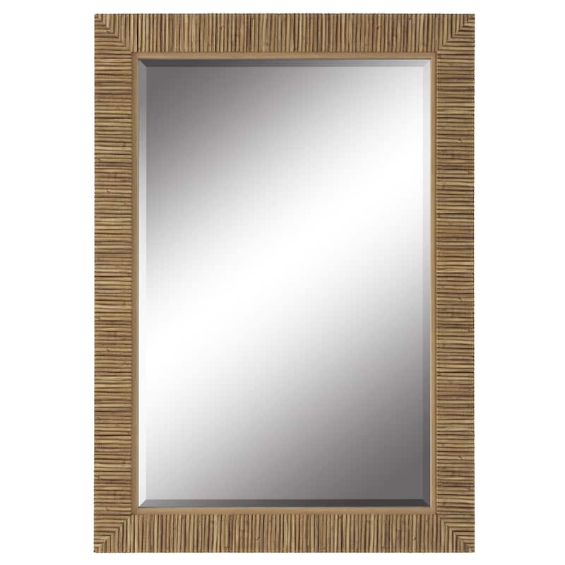 The Gray Barn Natural Rattan Inspired Rectangular Wall Mirror - Natural