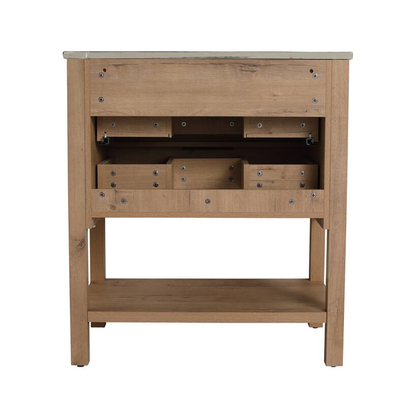 GDFStudio - Everett Modern Freestanding Bathroom Vanity with Dual Soft-Close Drawers