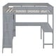 preview thumbnail 8 of 16, Full Size Loft Bed Frame wL-shape Desk, Multi-shelf, Ladder, Guardrail