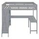 preview thumbnail 3 of 16, Full Size Loft Bed Frame with L-shape Desk and Storage Shelf, Versatility Solid Wood Storage Bed Frame for Kids, Teens