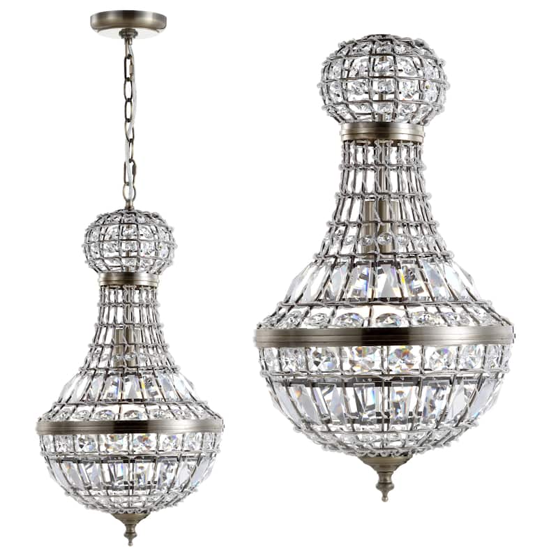Tribeca 10" Crystal/Metal Empire LED Pendant, by JONATHAN Y