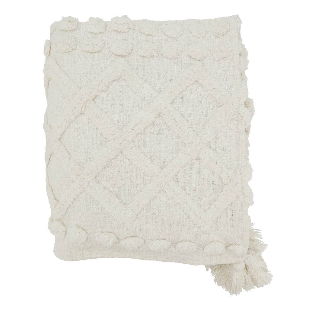 Chic Tufted Throw with Tassels
