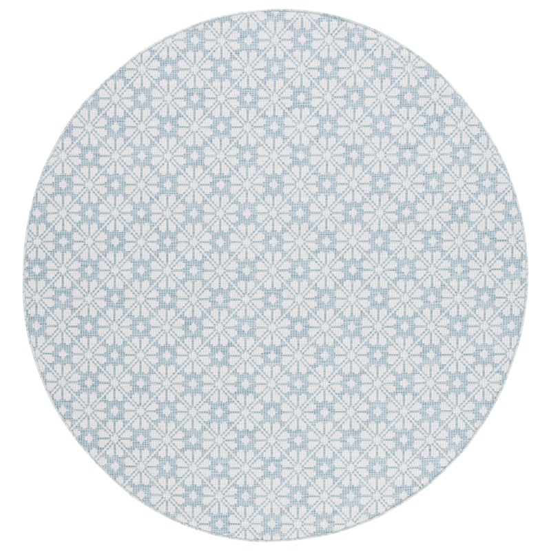 Martha Stewart by SAFAVIEH Matty Indoor/ Outdoor Rug - 6'5" Round - Aqua