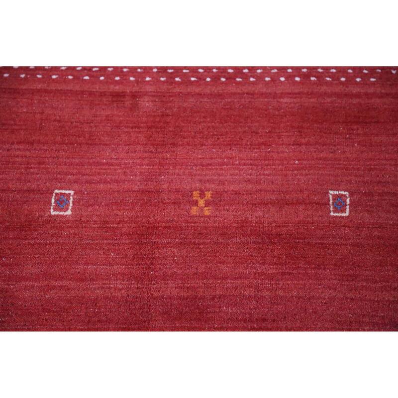 Hand Knotted Oriental 100% Wool Carpet Tribal Tribal Red Gabbeh Area Rug - 11' 4'' X 8' 2''