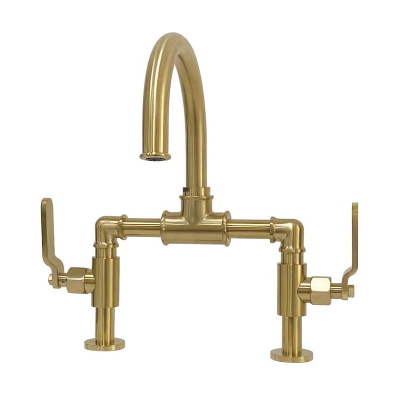 Kingston Brass Whitaker Bridge Bathroom Faucet - Brushed Brass