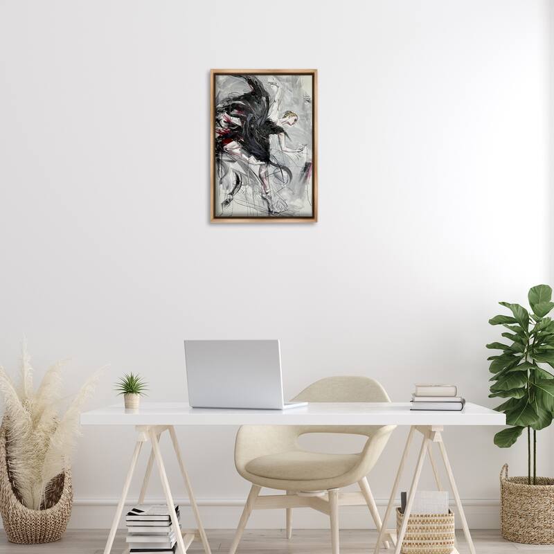 Stupell Modern Elegance Dancer Framed Floater Canvas Wall Art Design By Lucille Lee