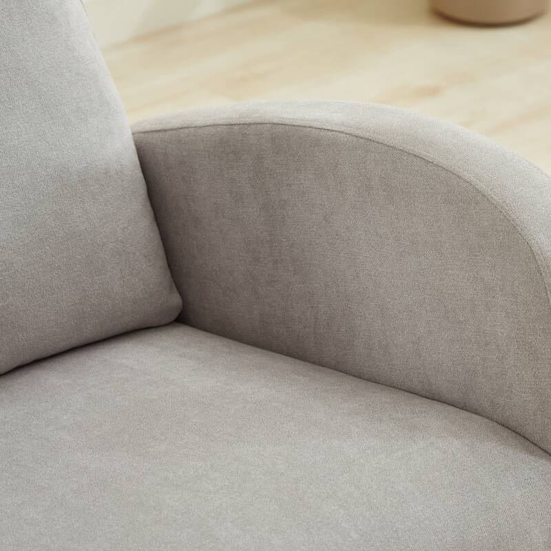 Upholstered Rocking Chair Nursery Chair with High Back and Side Pocket