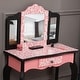 preview thumbnail 4 of 6, Three-Fold Mirror Single Drawer Kids Dresser Red Leopard Print