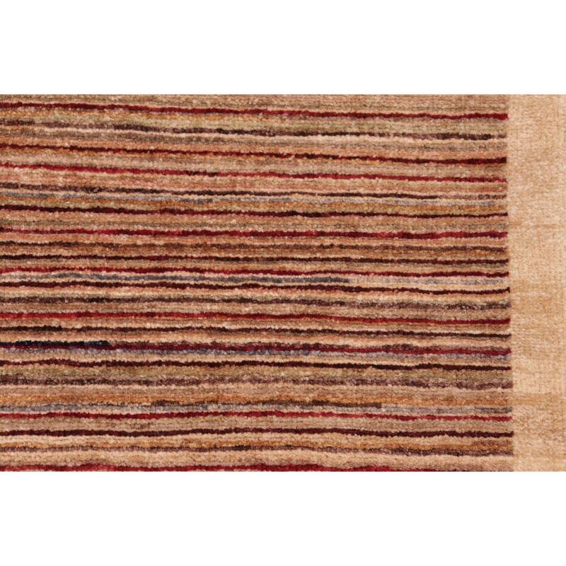 Modern Minimalist Gabbeh Hand Knotted Wool Area Rug