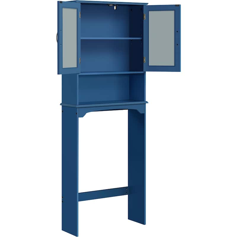 Yaheetech Bathroom Organizer Over The Toilet,2-Door,1 Open-Shelf