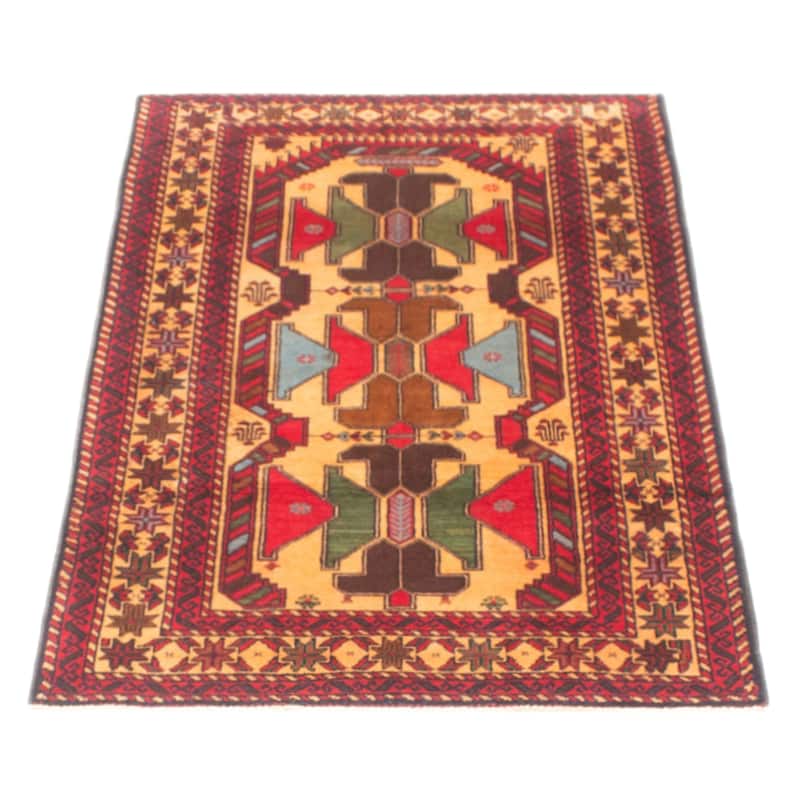Teimani Orange Rug 2'11" x 4'10" - 2'11 x 4'10