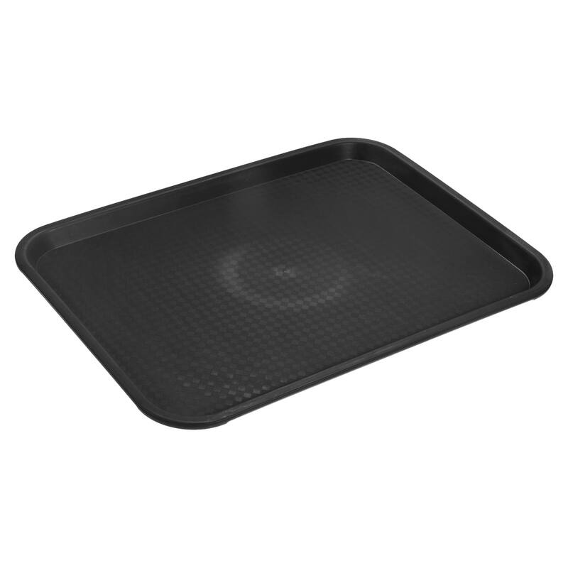 12" x 16" Plastic Fast Food Trays Bulk Rectangular Serving Trays, Black