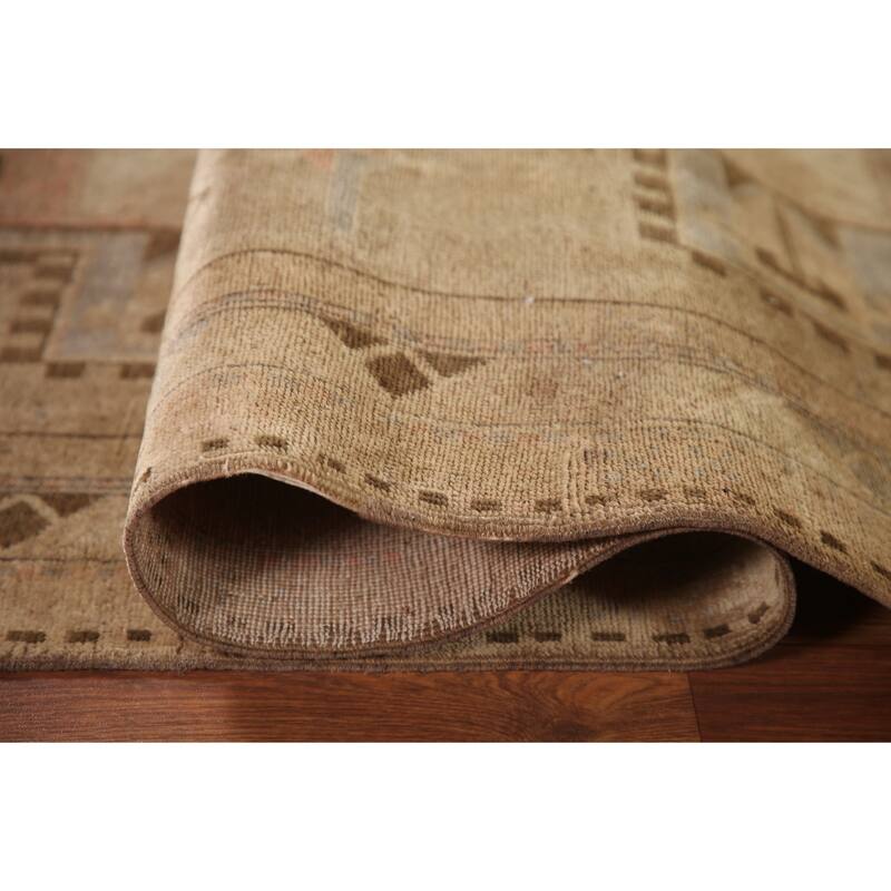 Tribal Animals Ardebil Persian Antique Runner Rug Handmade Wool Carpet - 4'0" x 10'11"