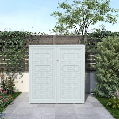 2.85 ft. W x 1.25 ft. D White Resin HDPE Plastic Shed Outdoor Storage Shed Tool Storage Shed