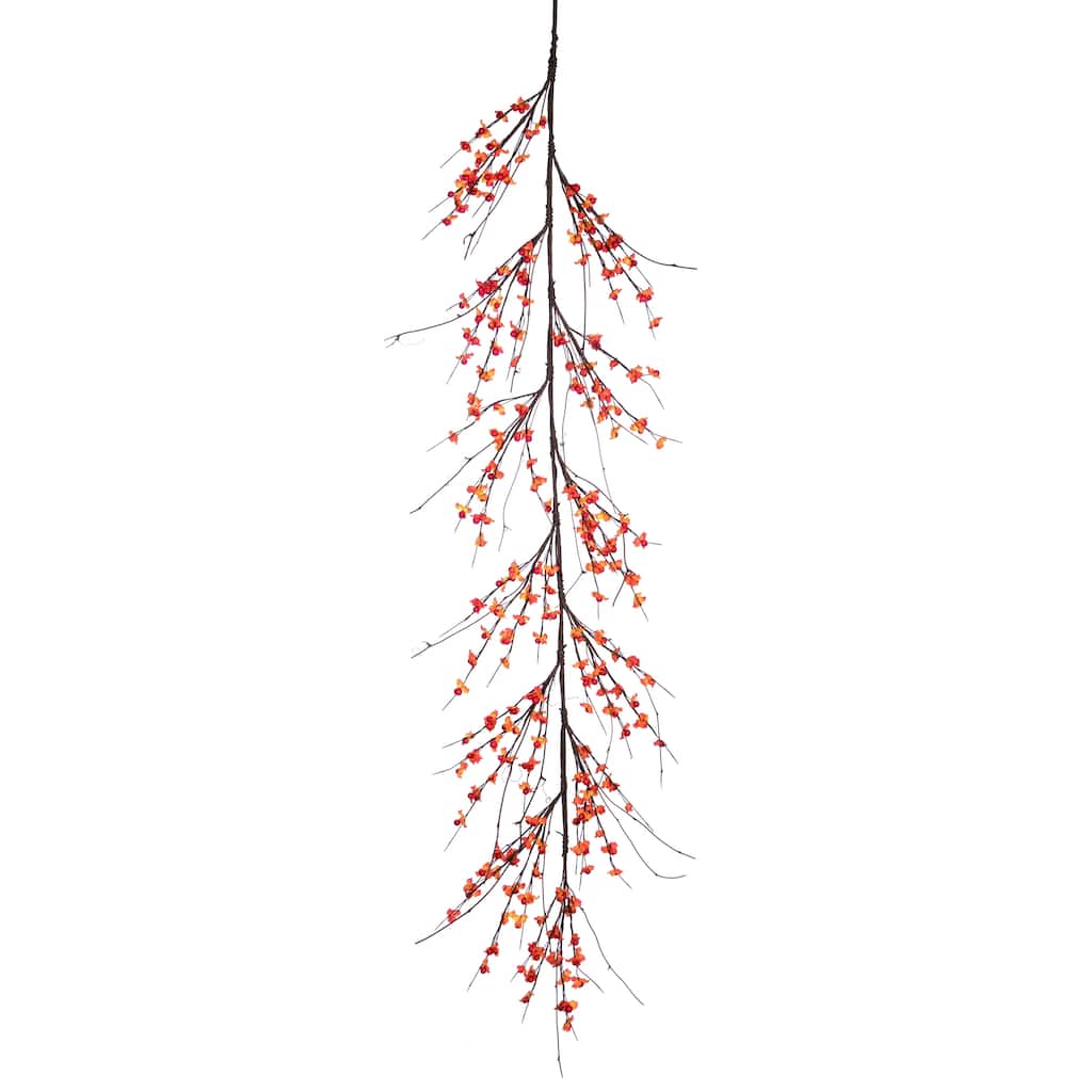 Transpac Foam 60 in. Orange Autumn Sweet Berry Garland