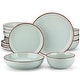 preview thumbnail 11 of 23, vancasso Exquisite Modern Design Stoneware Dinnerware Set Jade Green - 16-Piece