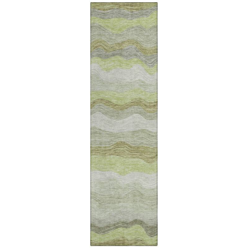 Machine Washable Indoor/ Outdoor Ombre Stripes Chantille Rug