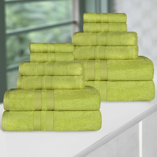 Superior Ultra-Soft Cotton Solid Quick-Drying 12 Piece Towel Set
