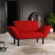 preview thumbnail 18 of 17, Modern Extra-wide Metal-legged Cushioned Splayed Loveseat