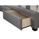 preview thumbnail 14 of 22, Strick & Bolton Roth Grey Linen Wingback 4-drawer Storage Bed