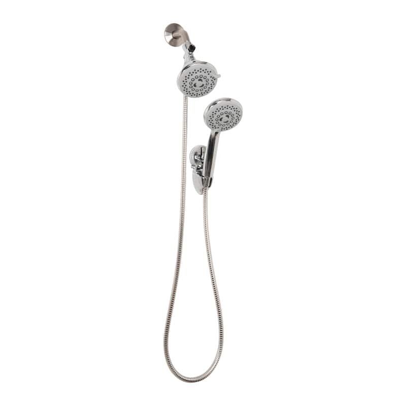 Bath Bliss 5 Function Luxury Dual Shower Head in Grey - 3.93" Rd x 9.5"