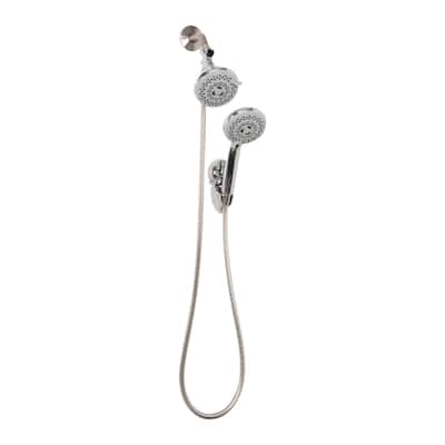 Bath Bliss 5 Function Luxury Dual Shower Head in Grey - 3.93" Rd x 9.5"