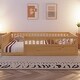preview thumbnail 2 of 8, Natural Full Size Pine Floor Bed Frame with Fence