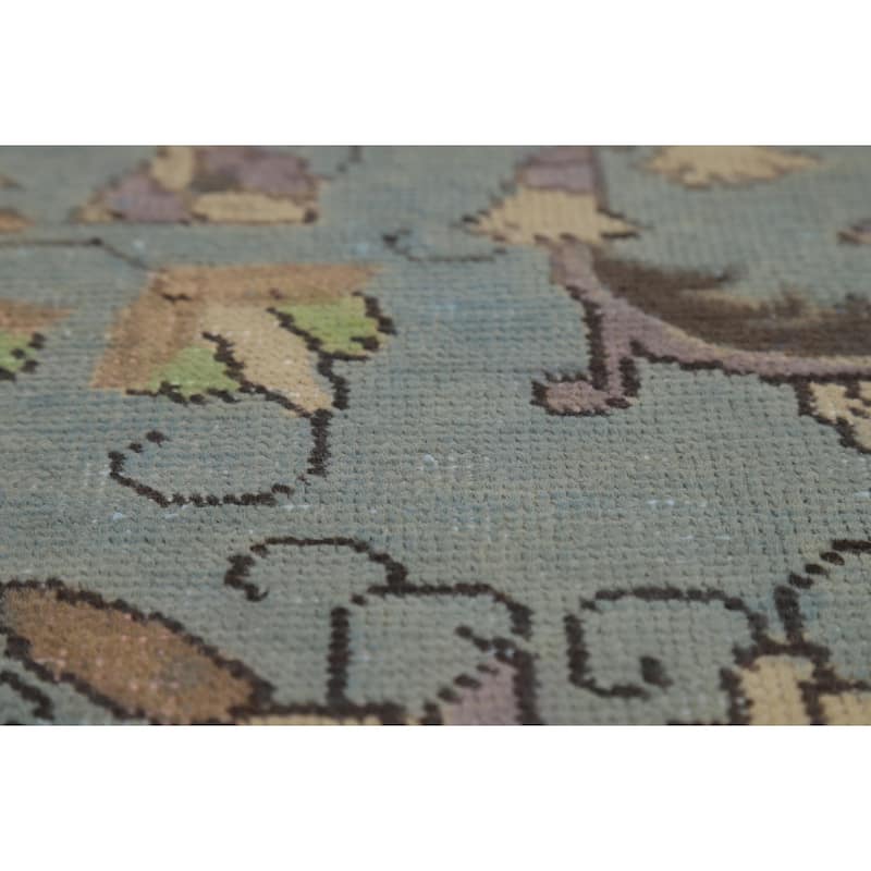Light Blue Tabriz Persian Area Rug Handmade Bedroom Wool Carpet - 9'5"x 12'5"
