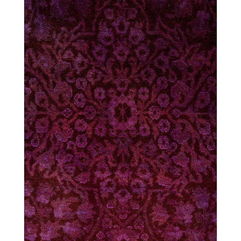 Fine Vibrance One-of-a-Kind Hand-Knotted Area Rug - Purple, 8' 1" x 8' 3" - 8' 1" x 8' 3"