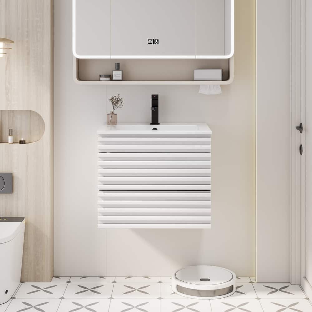Bathroom Vanity with Drop-In Sink Wall-Mounted Storage Cabinet