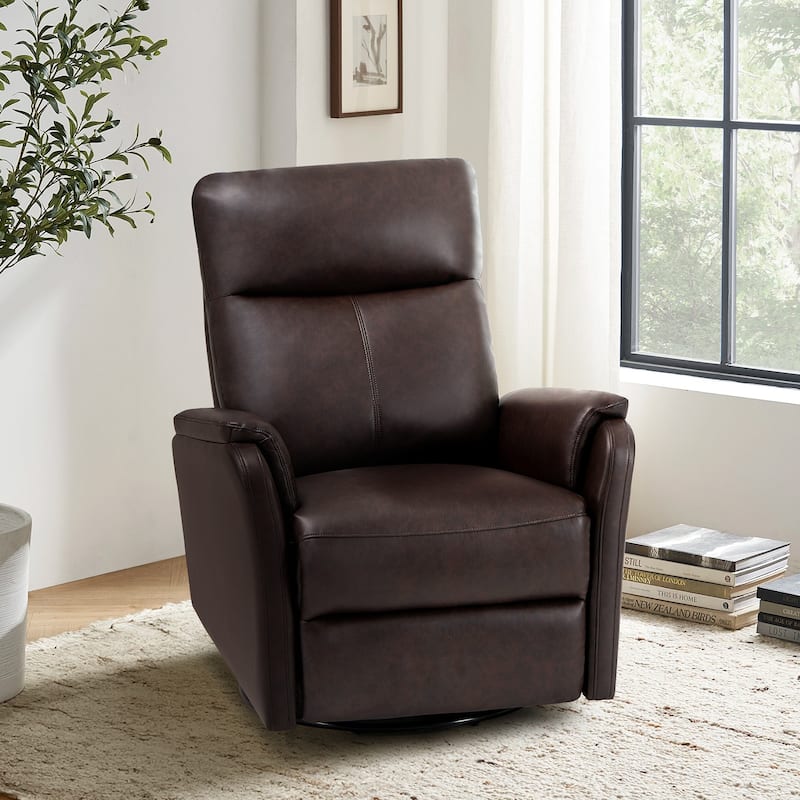 Fabric Recliner Sofa Chair - Swivel Rocking with XL Footrest - Single Seat for Living Room