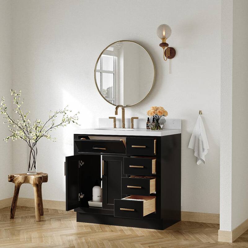 Ariel T036SLCQOVO Hepburn 36" Free Standing Single Oval Basin Vanity