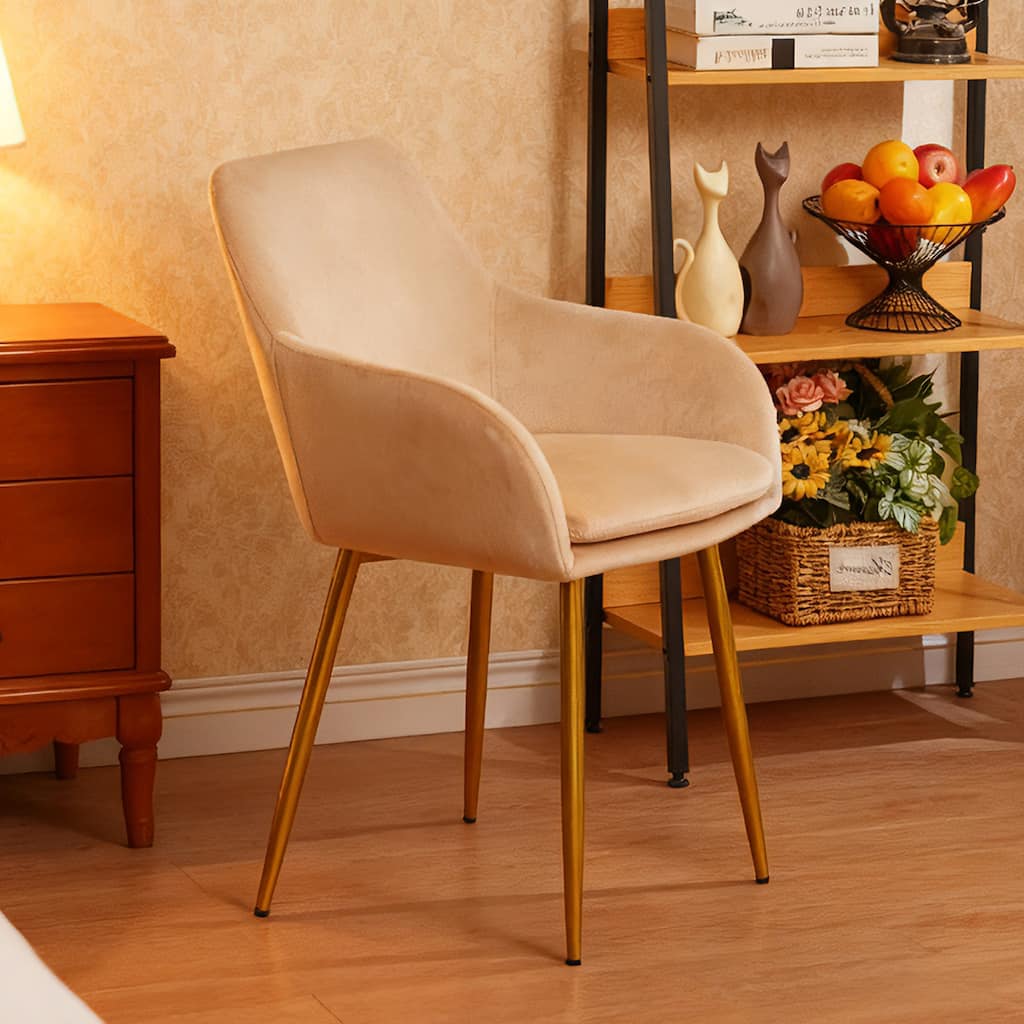 Side Chair Kitchen Chair Coffee Chair Dining Chair Meeting Room Chair Beige Vanity Chair Reception Chair