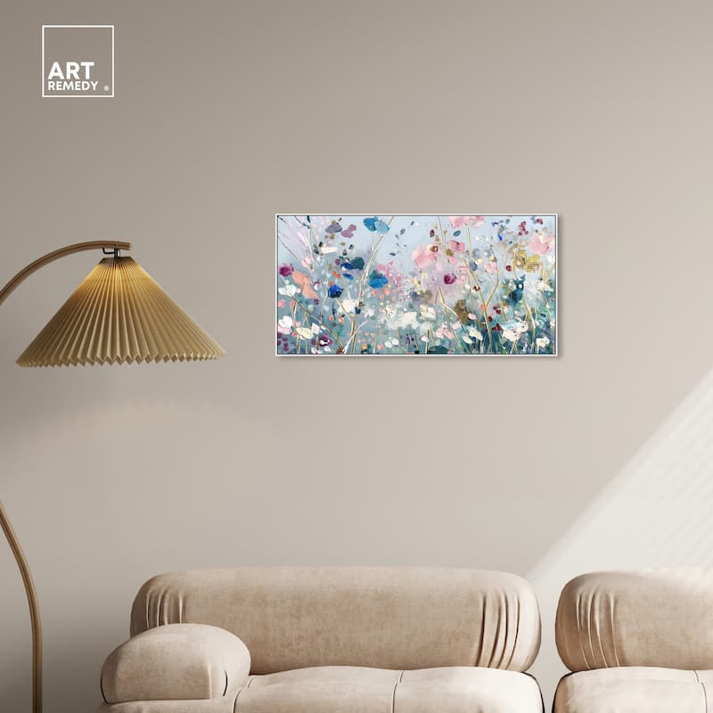 Art Remedy Blue Forest Ii Framed Floral Fine 1 Piece Canvas Wall Art