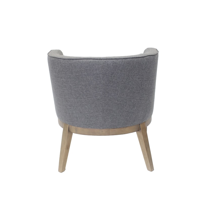Yoma Reception Guest Chair, Slate Gray Linen, Driftwood Brown Wood