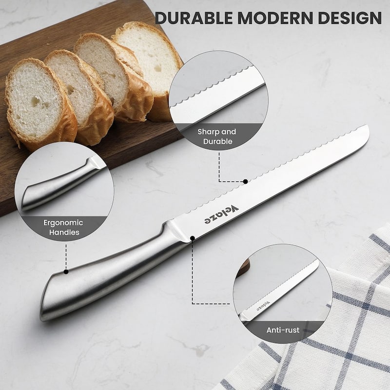 Velaze Aperol 8 pcs Knife Block Set with Storage