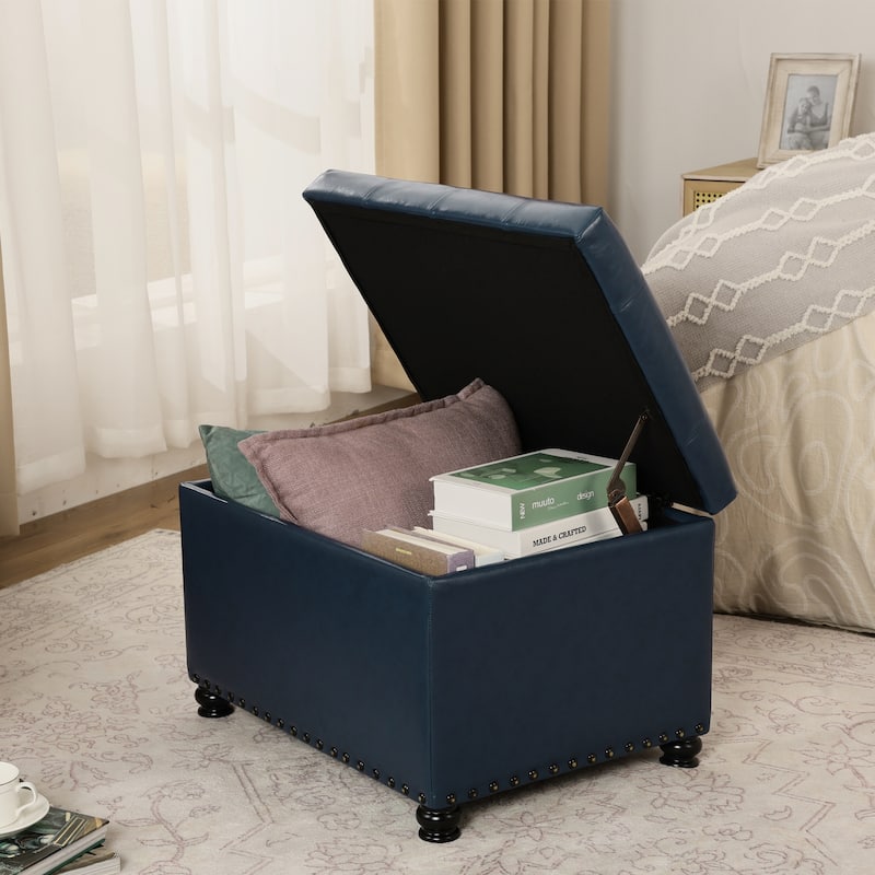 Adeco High End Classy Tufted Storage Ottoman Bench Footstool