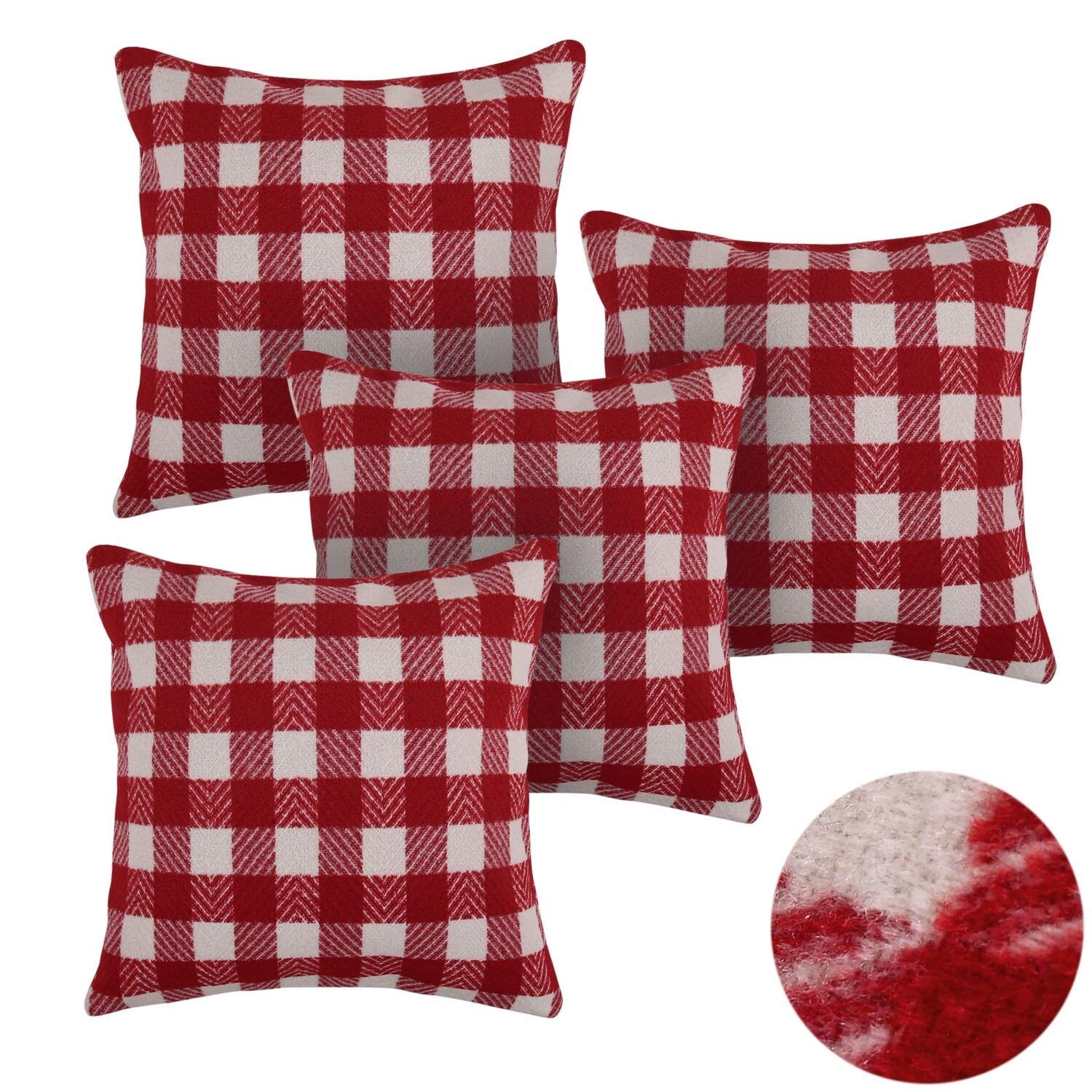 Shop Black Friday Deals On Scottish Tartan Plaid Style Throw Pillow Covers Red And White On Sale Overstock 23572352