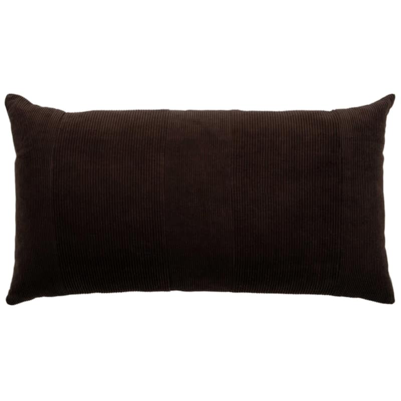 Rizzy Home Solid Color Cotton Velvet Modern Throw Pillow - Cover Only - Chocolate