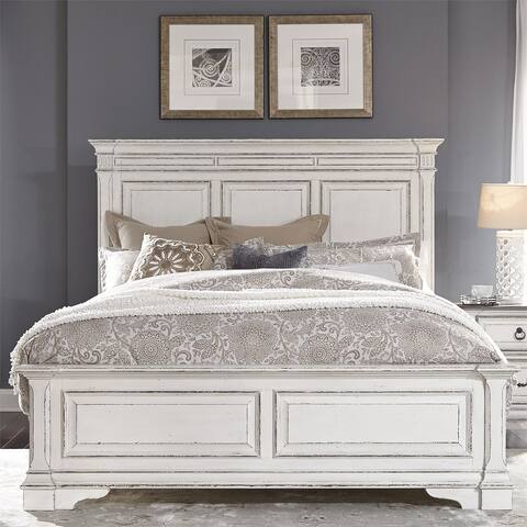 The Gray Barn Abbey Park Weathered Brown & Antique White Queen Panel Bed