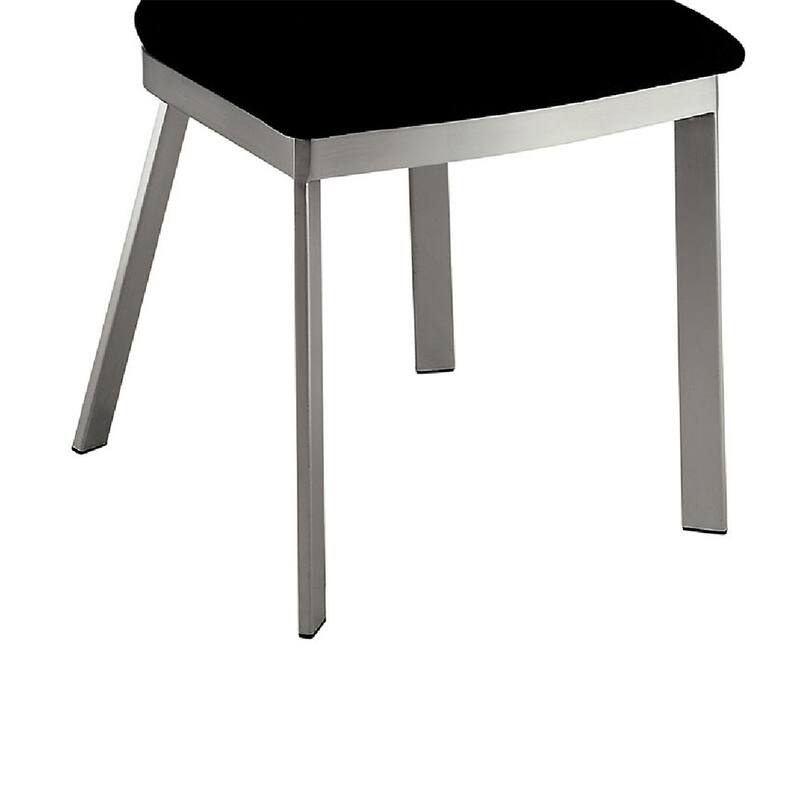 Set of 2 Microfiber and Metal Side Chairs