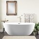 preview thumbnail 2 of 45, Vanity Art 55" X 32" White Acrylic Freestanding Air Bubble Soaking Bathtub with UPC Certified Overflow and Pop-up Drain
