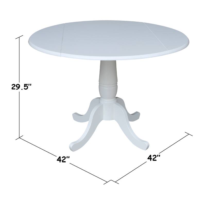 42 in. Round Dual Drop Leaf Dining Table